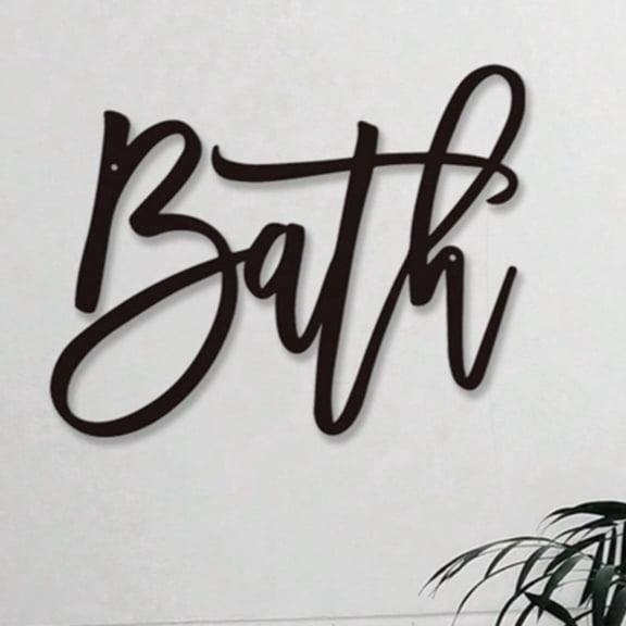 HELLOYOUNG Metal Bathroom Wall Art Metal 'BATH' Sign Forged Iron Decor for Relaxing Retreat Living Room Home Decorative Plaque