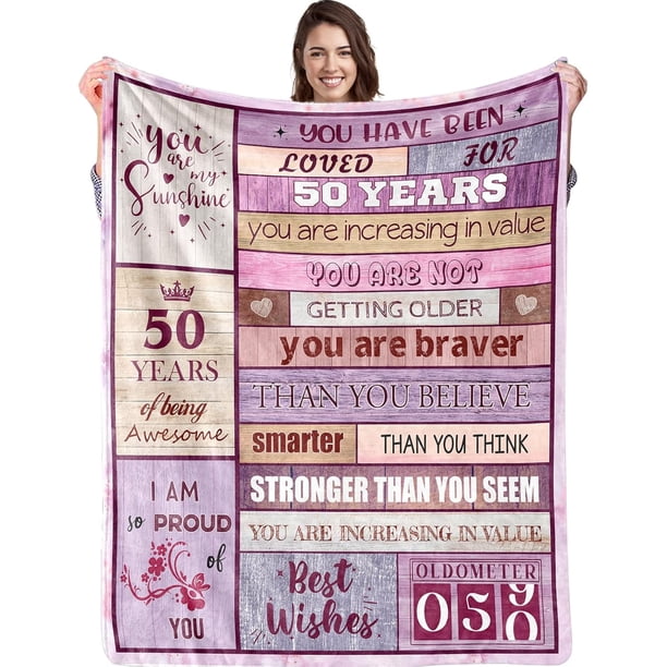 LHSHID 50th Family Birthday Blanket Idea Gift 60x80in