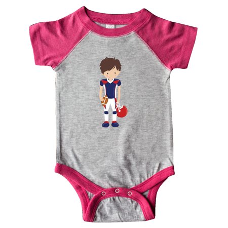 

Inktastic Cute Boy Brown Hair American Football Rugby Gift Baby Boy Bodysuit