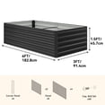 thumbnail image 4 of Dextrus Large Outdoor Raised Garden Bed Kit, Metal Planter Box for Plants, Vegetables, and Flowers, Includes 2 Gloves, Ground Nails, Support Rod, and Secure Edge Curling Design-6x3x1.5ft,Black, 4 of 6