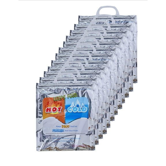 Superio Reusable Grocery Bags Insulated Cooler Bag Thermal Grocery Shopping Bag for Hot Cold Food Delivery Bags (12, 12"x13.5")