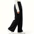 thumbnail image 5 of Sunnin Womens Waffle Knit Lounge Pants Drawstring Elastic Waist Slant Pockets Relaxed Straight Leg Trousers, 5 of 9