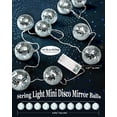 thumbnail image 2 of Youdepot Disco Ball Light String – 10 LED 9.84-Foot Mirror Lights, Battery Powered for Party, Wedding, Christmas, Holiday, Classroom Decor (Silver White, 1.57 Inch), 2 of 4