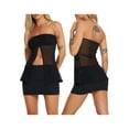 thumbnail image 6 of Coduop Women Summer Strapless Mesh Tube Tops,Summer Sleeveless Split Bandeau Crop Tops, 6 of 7
