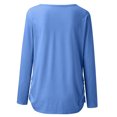 thumbnail image 5 of Long Sleeve Shirts for Women T Shirts Fall Tops Solid Color Crewneck Cute Tee Shirts Blue XL, 5 of 5