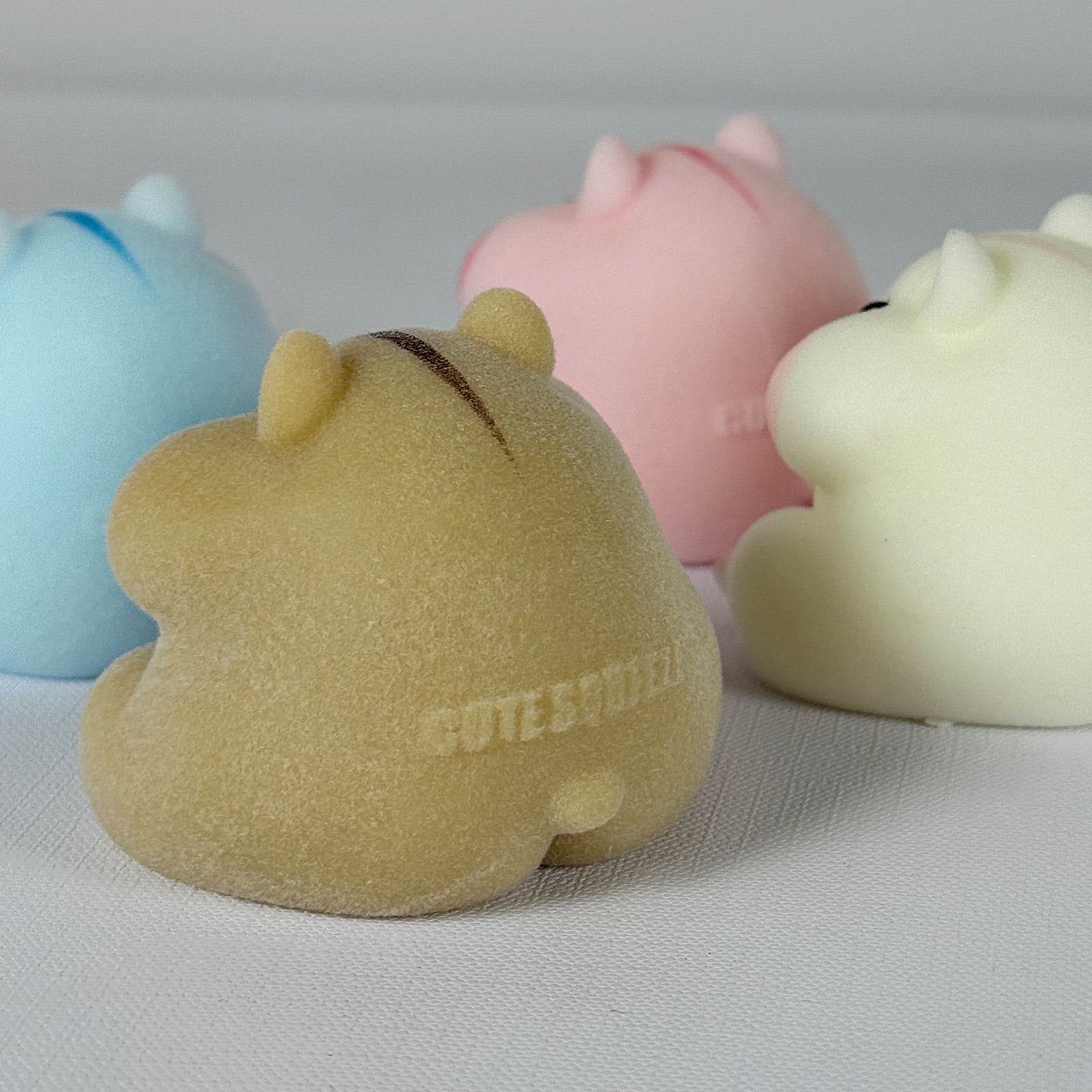 Handmade Taba Squishy Hamster Toy, Soft Silicone Mochi Fidget Toy, Cute Stress Relief Gift (4 Packs - 4 Colors)