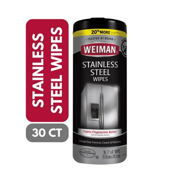 Weiman Stainless Steel Appliance Cleaning Wipes, Streak-Free Shine, 30 Count 1