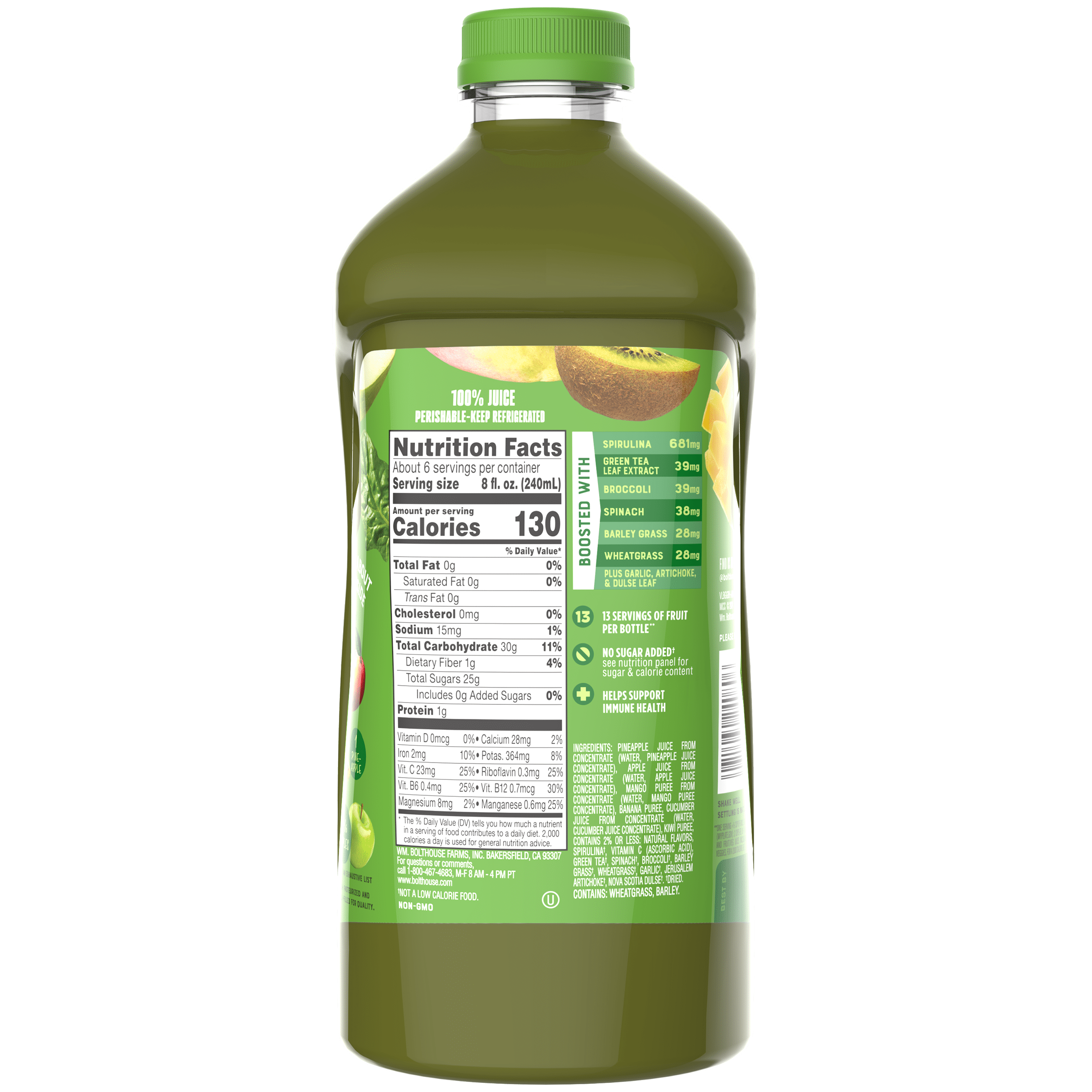 Bolthouse Farms Fruit Juice Smoothie, Green Goodness, 52 fl. oz. Bottle