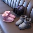 thumbnail image 3 of Girl's Boots Kids Glitter Snow Boots Durability Slip Resistant Outdoor Ankle Boots(Toddler/Little Kids), 3 of 13