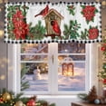 thumbnail image 5 of Valances for Windows Christmas Winter Leaf Rod Pocket Cafe Window Treatments Valance Curtains for Kitchen Bathroom Laundry Basement Windows 54"x18", 5 of 7