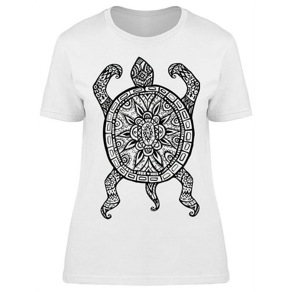 Outlined Turtle Tattoo T-Shirt Women -Image by Shutterstock, Female x-Large