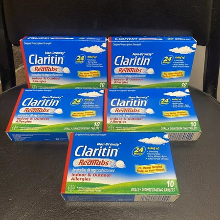 CLARITIN 24 Hour Non-Drowsy RediTabs Allergy Relief Orally Disintegrating Tablets 10 ea (Pack of 6)