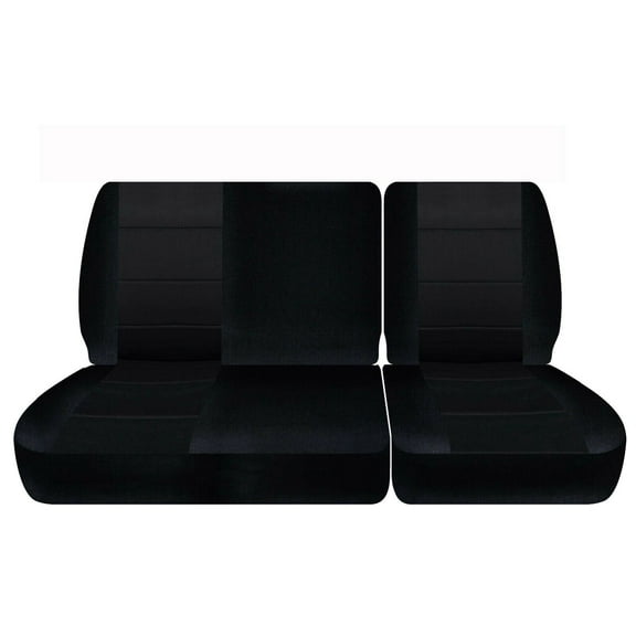 Fits 1988-1991 Chevy C/K 1500 Seat Covers 40/60 Split bench NO HR Cotton:Solid Blk