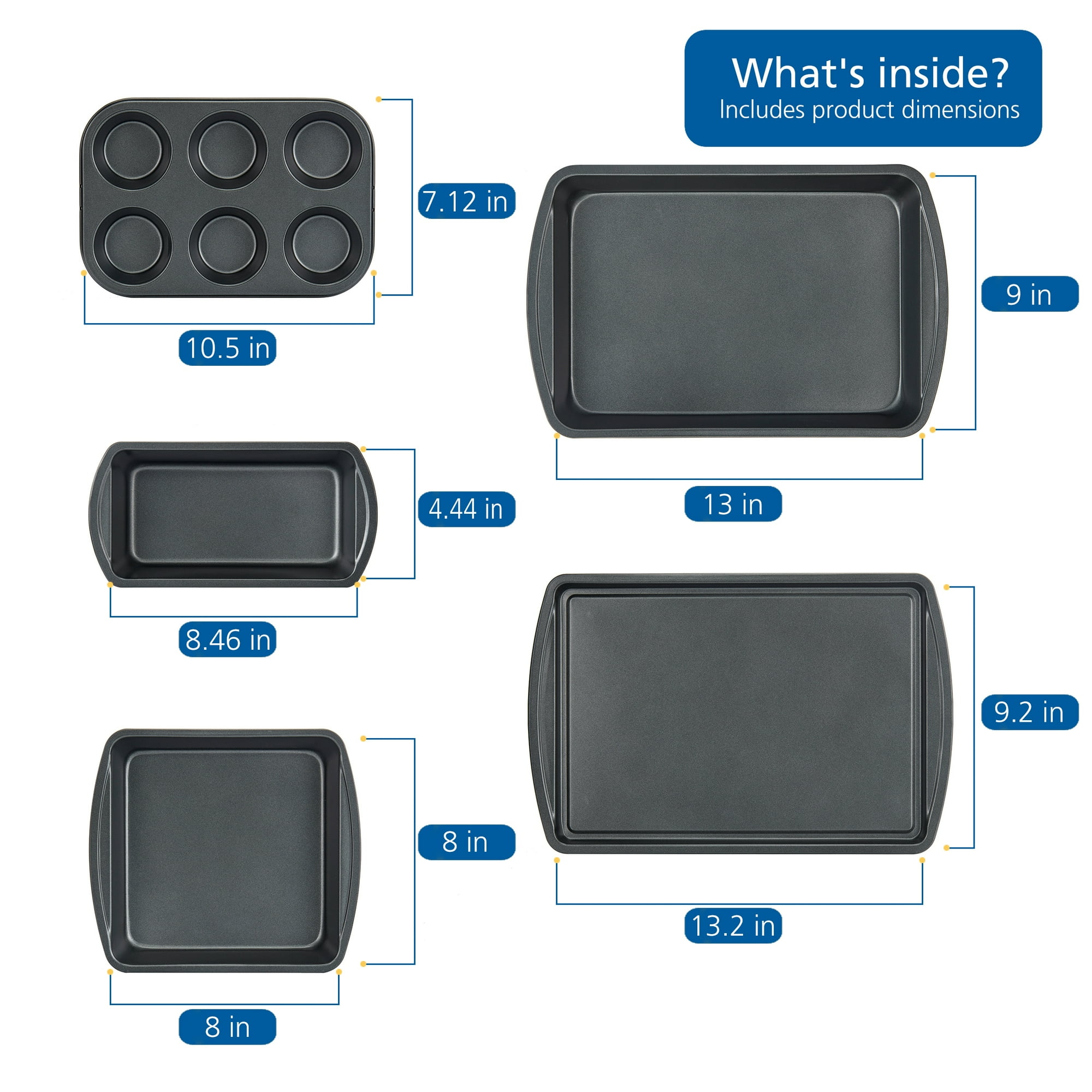 Mainstays 6 Piece Non-Stick Carbon Steel Bakeware Set
