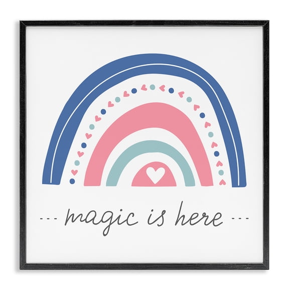 Stupell Industries Bohemian Magic is Here Rainbow Black Framed Giclee Art, 12 x 12, by LSR Design Studio