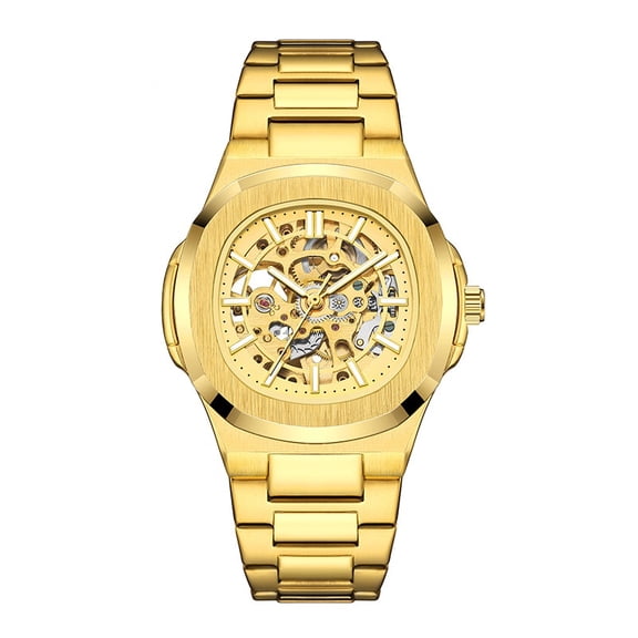 Men's Automatic Mechanical Skeleton Watch,Stainless Steel Bracelet Wrist Watch