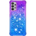 thumbnail image 2 of case for Samsung Galaxy A32 4G（Not 5G） Women Case,Creativity Clear Gradient Quicksand Glitter Flowing Liquid Floating TPU Case Bling Diamond Sparkle Cover for Samsung Galaxy A32 4G JB Purple Navy, 2 of 14