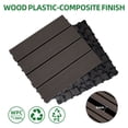 thumbnail image 3 of 9 PCS Heavy-duty  Recyclable Wood-plastic Interlocking Deck Tiles 11.8" X 11.8" Waterproof Outdoor And Indoor Flooring For Patio Balcony Porch Backyard Bedroom Coffee, 3 of 8