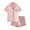 Pink, variant on Yuzhih Womens Silk Satin Pajamas Set Short Sleeve Pj Sets Button down Pjs 2 Piece Sleepwear Loungewear S-2xl