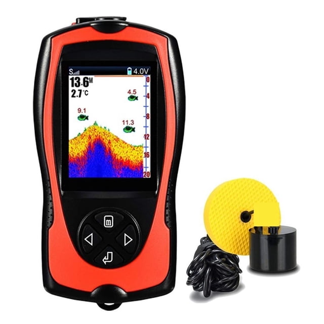 Portable Fish Finder Handheld Finders Wired Depth Sonar Sensor Transducer for Boat Fishing Sea