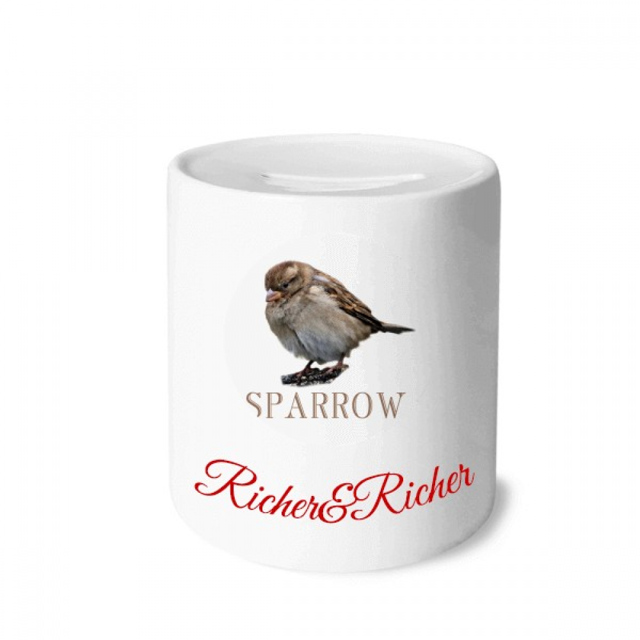 Nourriture Saut Moineau Oiseaux Art Déco Mode Riche et Riche Banque Économisant Boîte Pièce