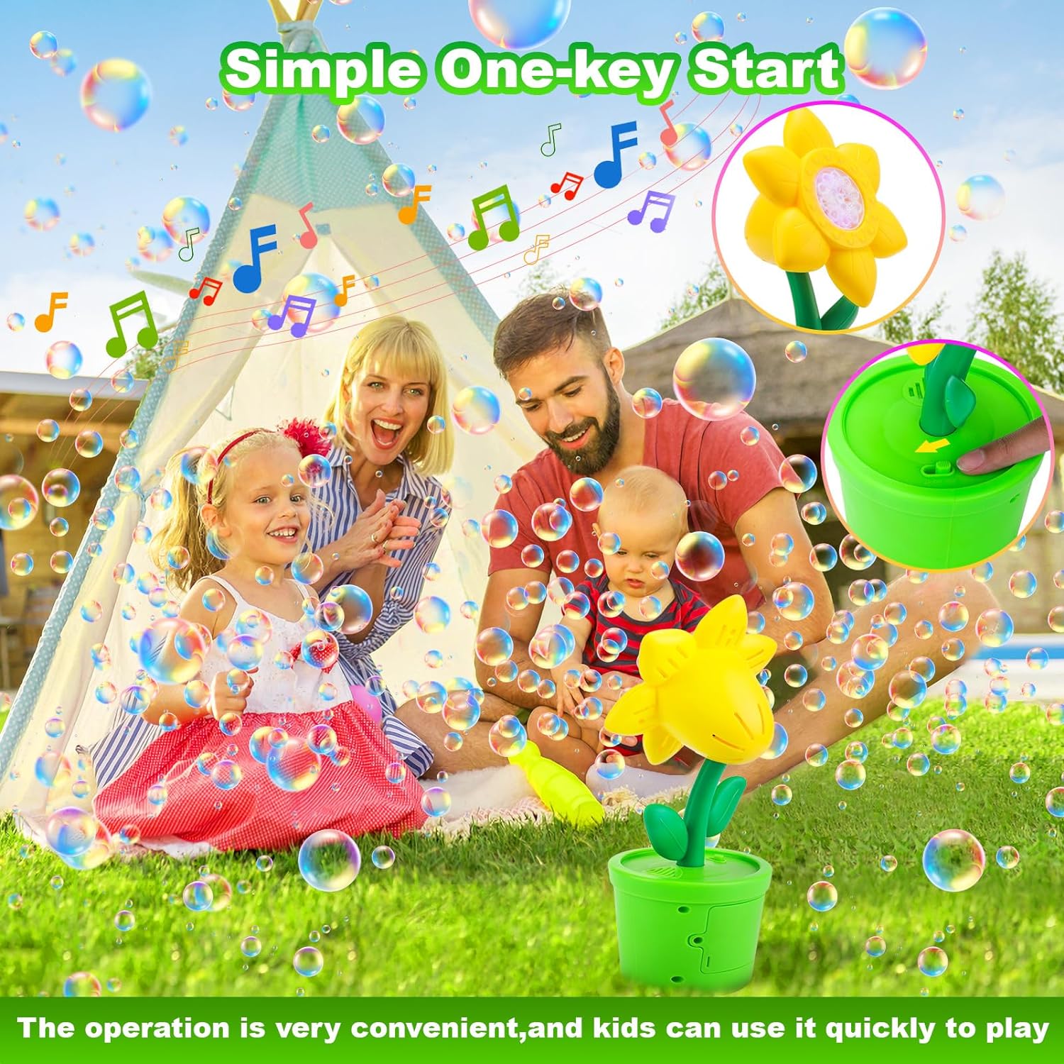 Beautysureup Bubble Machine with Light and Music photo 4
