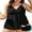 Black, variant on Asoul Plus Size Tankini Swimsuit for Womens Two Piece Bathing Suit Scalloped V Neck Tankini Top with Shorts