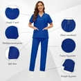 thumbnail image 3 of VIAOLI  Scrub for Women Set Y-neck Scrub Top & Cargo Pants, Breathable, Quick Drying, 3 of 6
