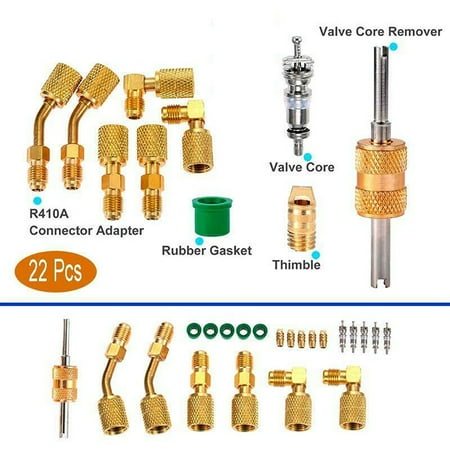 

R410A Charging Vacuum Port Adapter Kit Straight Swivel HVAC Mini Split System