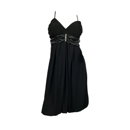 Black Wrap Bodice Empire waist plus size Dress - Walmart.com
