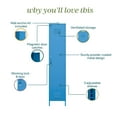 thumbnail image 5 of Novogratz Cache 1-Door Tall Single Metal Locker Style Storage Cabinet, Bright Blue, 5 of 15