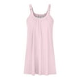 thumbnail image 4 of Plus Size Maxi Dresses Women Beach Dress Solid Color Sleeveless Backless Camisole Beach Mini Sundress(Pink,M), 4 of 5