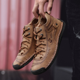 thumbnail image 3 of Botas cortas de punta alta hechas a mano para hombre, botas para exteriores con forro polar, talla grande, 3 of 6