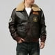thumbnail image 3 of Chaqueta vintage de cuero genuino marrón para hombre, abrigo de invierno de piel de vaca auténtica, chaquetas de vuelo, 3 of 4