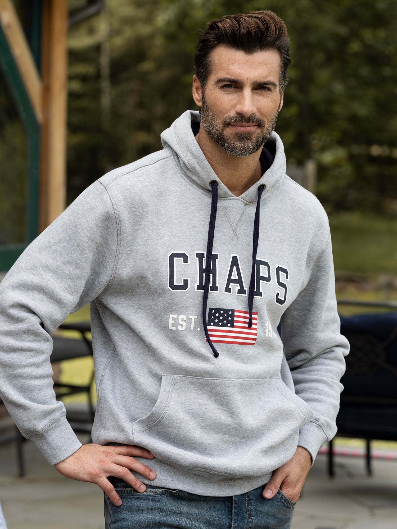 Chaps Men's Everyday Fleece Logo Pullover Hoodie- Sizes XS up to 4XB