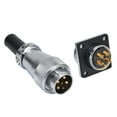 thumbnail image 1 of Conector de alimentación a prueba de agua, conector de aviación de 6 pines Conector de cable de aviación LED Montaje en panel Aspecto llamativo circular, 1 of 14