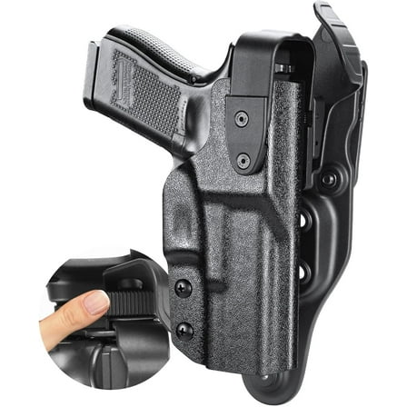 Holster w/Hook Guard & Rotating Hood For Glock 19/G26 Gen3-5, G19X/G44/G45, G27/G31/G32/G33 Gen 3-4