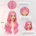 thumbnail image 2 of Long Hot  Wig for Women 26 Inch  Wave Synthetic Wig Middle Part Heat Resistant  Looking Rose Red Curly Wig for Daily Use  Halloween, 2 of 6