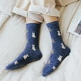 thumbnail image 4 of GETAJGHSD 5Pairs Elastic Wool Socks Assorted Color Warm Calf High Socks with Kitten Pattern, 4 of 8