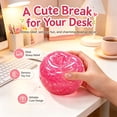 thumbnail image 6 of Pink Apple Slush Squishy Toy, 2.8 Inch Fruit Stress Ball, Soft Filled Food, Soft Sensory Fidget Toy, Kawaii Stress Relief, for Kids Adults, Anxiety Relief, Desk Decor, Party Favor, Gift, 6 of 9