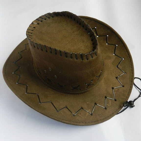 Kiplyki Western Authentic Gunslinger Hat Suede Cowboy Hat Unisex 1PC
