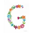 thumbnail image 2 of Zaman, Farida 15x18 Gold Ornate Wood Framed with Double Matting Museum Art Print Titled - Floral Alphabet Letter VII, 2 of 4