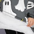 thumbnail image 3 of Oversized Wearable Blanket Hoodie,Halloween Ghost Eyes Pattern Sherpa Blanket Hoodie with Super Pockets,Super Warm Fuzzy Pullover for Women & Men, 3 of 6
