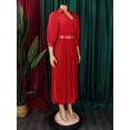 thumbnail image 5 of AURA Plus Size V Neck Midi Dress High Waist Work Office Dress S-XXXL Elegant Spring A Line Outfit, 5 of 7