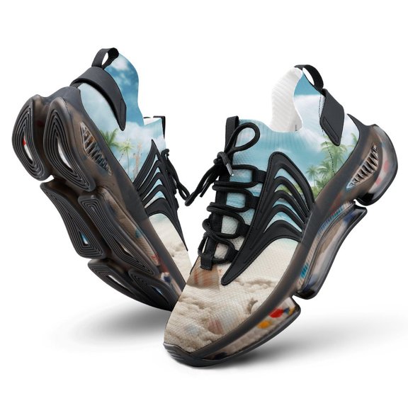 2024 Seashell On The Beach Women Or Men Lace Up Flat Sneakers Female Mesh Walking Footwear