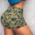 thumbnail image 4 of Kdxio Pineapples Palm Leaves Print Workout Shorts for Women Seamless Soft Smooth Gym Yoga Scrunch Active Shorts, 4 of 9