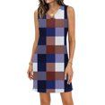 thumbnail image 2 of CIENVNSTG Womens Summer Plaid Printed Sleeveless V-Neck Beach Cover up Dresses Casual Loose Resort Wear Sundresses Tank Dress Swimsuit Coverup Brown L, 2 of 5