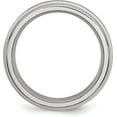 thumbnail image 3 of Chisel Titanium Brushed and Polished 6.2mm Grooved Edge Band Earrings, 3 of 8