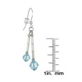 thumbnail image 2 of One Pair Austrian Crystal Bicone and Glass Dangle Earrings with Sterling Silver Earwires - Aquamarine, 2 of 4