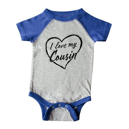 

Inktastic I Love My Cousin in Black Chalk Heart Gift Baby Boy or Baby Girl Bodysuit